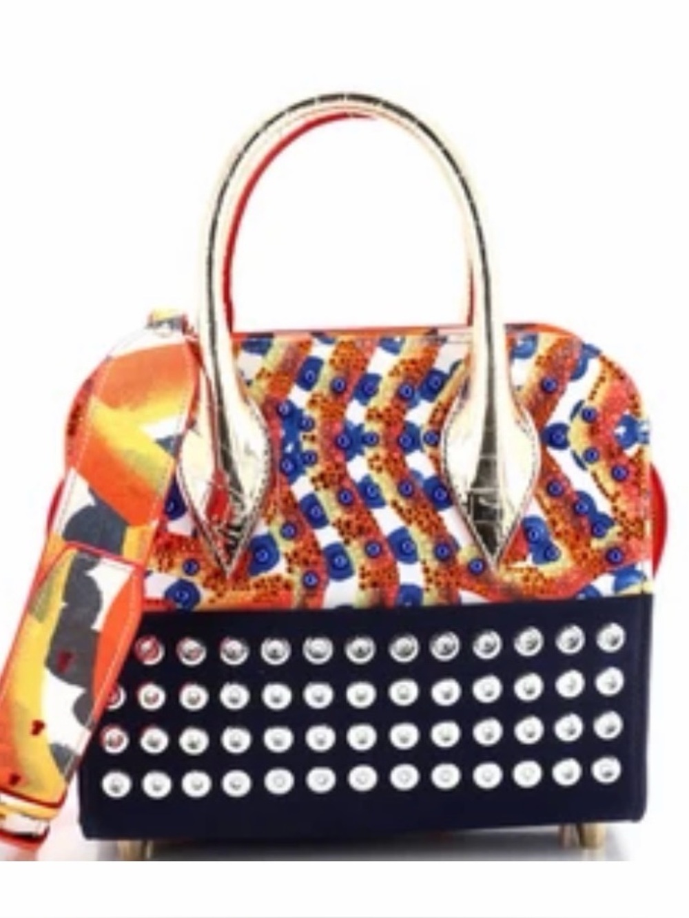 Christian Louboutin Multicolor Studded Mini Dome Satchel